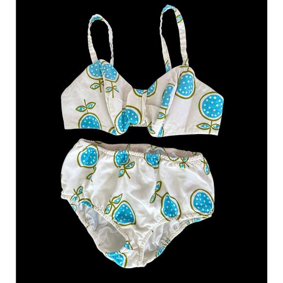 Vintage 60s 1960s Bikini Set Floral Summer Retro PinUp Novelty Swimsuit Swimwear - Picture 1 of 16
